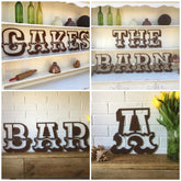 12" Rusty Metal Carnival Alphabet Letters A–Z