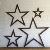 Set of 4 rusty Metal Star Garden Decorations