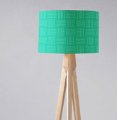 Green with a White Lines Geometric Design Lampshade, Ceiling or Table Lamp Shade