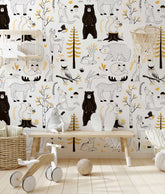Watercolour Forest Wallpaper | Woodland Animal Wallpaper | Kids Wallpaper