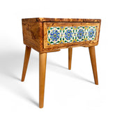 Beautiful Olive Wood - Bedside Table - Coffee Table with Ceramic Tiles