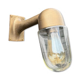 Langham ~ Raw Antique Brass Bulkhead Outdoor & Bathroom Sconce Wall Light | Cast Aluminium | Inch