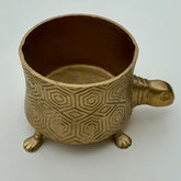 Turtoise Solid Cast Brass Metal Planter Pot - Succulents & Plants
