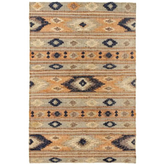 Indio Multicolour Aztec Jute Rug - Rugs