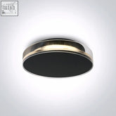 Modern indoor outdoor light points 67478 12w led wall light with sleek chrome rim and black matte center