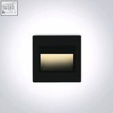 Black square wall recessed indoor square wall led step light with warm rectangular glow for corridors and steps