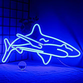 Ineonlife shark neon sign glowing blue acrylic led neon light 17x9 usb powered perfect for bedroom or party decor