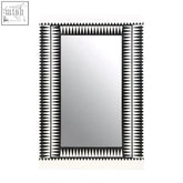 Issey wall mirror with black frame and geometric zigzag pattern perfect focal point for white wall mirror settings
