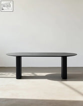 Black oval dining table with fluted legs ivar oval dining table solid wood for stylish dining spaces