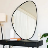 Izumi - Black Metal Irregular Pebble Mirror - 120cm x 90cm - Mirror