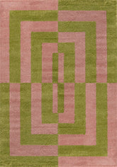 Joli Geometric Green & Pink Rug