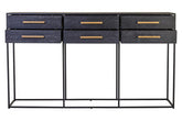 Judd Black Finish 6 Drawer Console Table