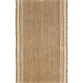 Jute Check Natural Rug Striped & Geometric Handwoven - 100X150 cm / Striped - Rugs