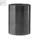 Kamal dark grey marble effect tumbler with a black cylindrical metal pen holder featuring a matte finish