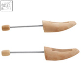 Light brown wooden kata men shoe shaper with metal rod and rounded ends for maintaining shoe shape