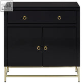 Kensington townhouse black cabinet with black lacquer finish gold ring handles and metallic base townhouse black cabinet