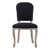 Kensington Townhouse Black Linen Dining Chair with Antique wood legs - Dining Chair