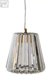 Kensington townhouse bronze pendant light with clear crystal fluted tiered design and gold toned hardware