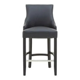 Kensington Townhouse Charcoal Leather Effect Bar Chair - Bar Stool