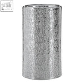 Silver mercury glass large candle holder with textured reflective surface from kensington townhouse safia collection