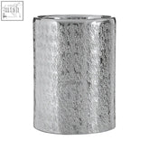 Silver hammered cylindrical candle holder from kensington townhouse safia small candle holder collection