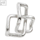 Silver textured metal ring with abstract interlocking squares from the kensington townhouse sculpture collection