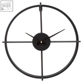 Small black kent wall clock with minimalist design black finish circular metal frame and slender hands