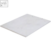 Kindia rectangular white marble chopping and serving board with smooth slightly textured surface in white marble
