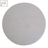 Kindia white marble round chopping board with a smooth light gray marble round surface and a matte finish