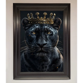 King Panther Framed Wall Art - A1 (59.4 x 84.1 cm) / Matt Black - Framed Print