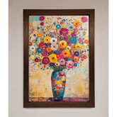 Klimt Style Flowers Framed Poster - A3 (29.7 x 42 cm) / Walnut - Framed Print