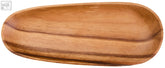 Kora acacia wood medium oval serving dish with a smooth honey-brown finish and natural wood grain patterns