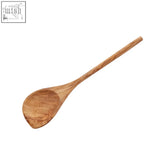 Light brown kora olive wood corner spoon with smooth natural finish and visible wood grain from olive wood corner collection