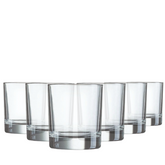 Clear glass krosno straight sided whisky tumblers with thick base and smooth cylindrical sides set of 6 290ml