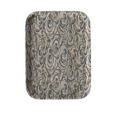 Rectangular kumo clouds tray with rounded corners features a repeating pattern of gray and beige stylized clouds