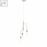Modern lagona 3 bulb gold finish pendant light with brass finish and clear glass shades in minimalist design