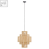 Lapiz bamboo pendant light with tiered natural-toned rattan cylindrical shades modern bamboo pendant light