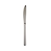 A sleek stainless steel laura table knife with a polished finish and modern minimalist design by svanera