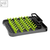 Laurie grey and lime green dish drainer with black plastic frame lime green silicone drying racks and utensil holder