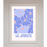 Le Jardin Blue Framed Poster - A3 (29.7 x 42 cm) / White - Framed Print