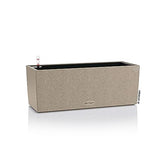 Beige textured lechuza balconera stone watering planter plastic with black interior and red water level indicator tube