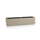 Beige textured lechuza balconera stone watering planter plastic indoor with black interior and red white watering tube
