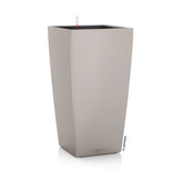 Modern gray rectangular lechuza cubico color 22 plant pot with water level indicator and self watering reservoir