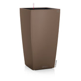 Brown lechuza cubico color 30 plastic planter with sleek design and red water level indicator for indoor outdoor use