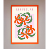 Les Fleurs Framed Print - A3 (29.7 x 42 cm) / Neon Orange - Framed Print