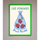 Les Pommes Framed Print - B0 (100 x 141 cm) / Neon Dark Green - Framed Print