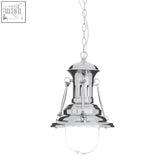 Chrome finished lexington small lighthouse pendant light with classic lantern design and clear glass shade
