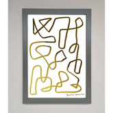Line Squiggle Foil Print - A3 (29.7 x 42 cm) / Dark Grey - Framed Print