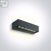 Modern black rectangular wall-mounted led light fixture with three warm bulbs from linear outdoor series double sided