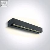 Modern black rectangular 2x10w wall light with integrated led from linear outdoor series double sided 67526b2